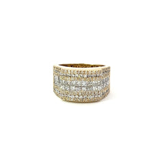14K Yellow Gold Diamond Princess & Round-Cut Multi-Layer Wedding Band (4.45 ct T.W.)