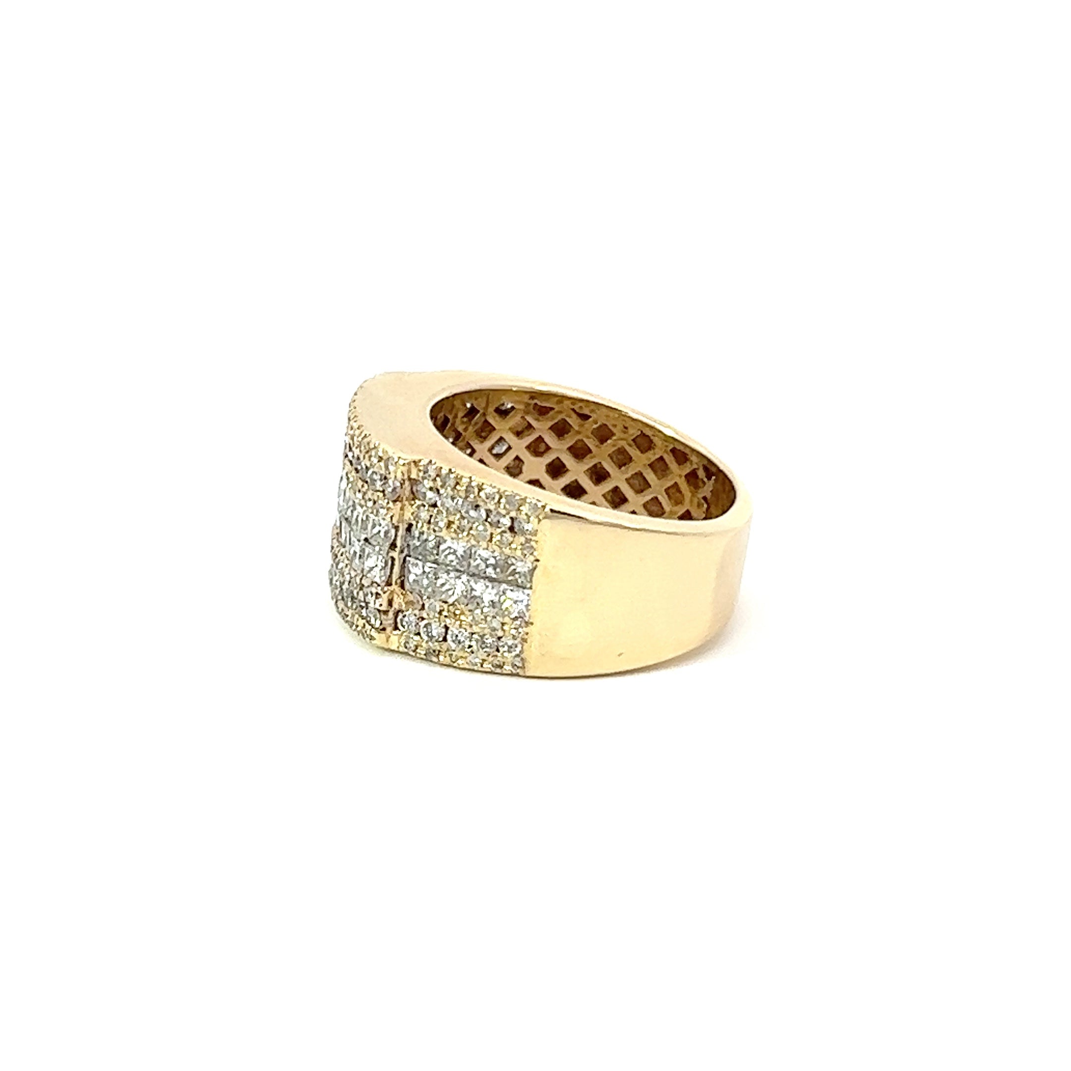14K Yellow Gold Diamond Princess & Round-Cut Multi-Layer Wedding Band (4.45 ct T.W.)