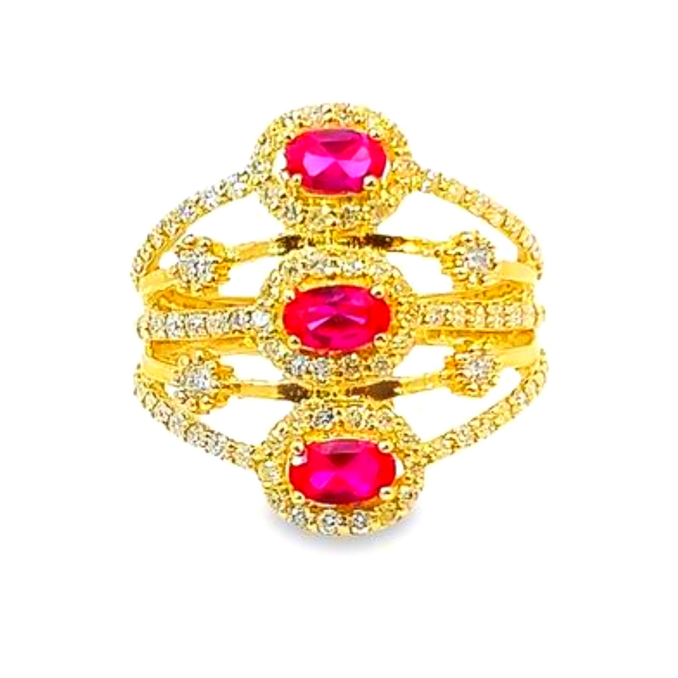 14K Yellow Gold Diamond & Ruby Ring (0.87 ct + 2.00 ct)