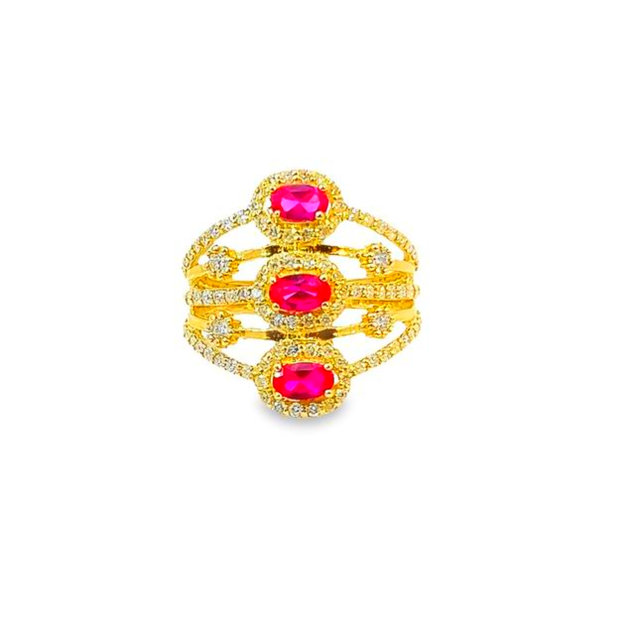 14K Yellow Gold Diamond & Ruby Ring (0.87 ct + 2.00 ct)