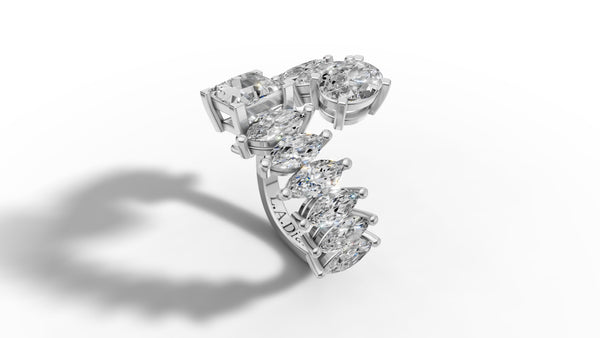 14K Yellow Gold Marquise Diamond Bypass Eternity Ring (4.5 ct)