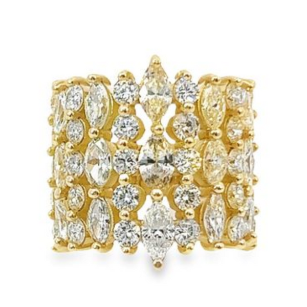 14K Yellow Gold Marquise and Round Diamond Ring (2.35 ct)