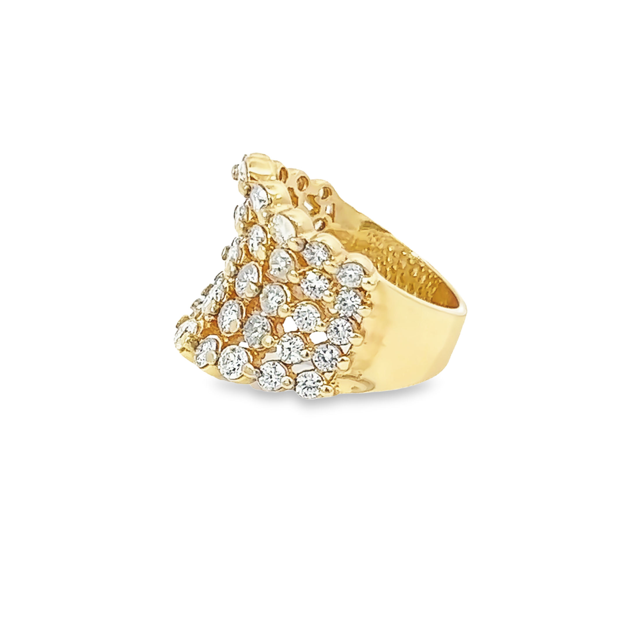 14K Yellow Gold Multi-Layer Round Diamond Wedding Band (5.49 ct)