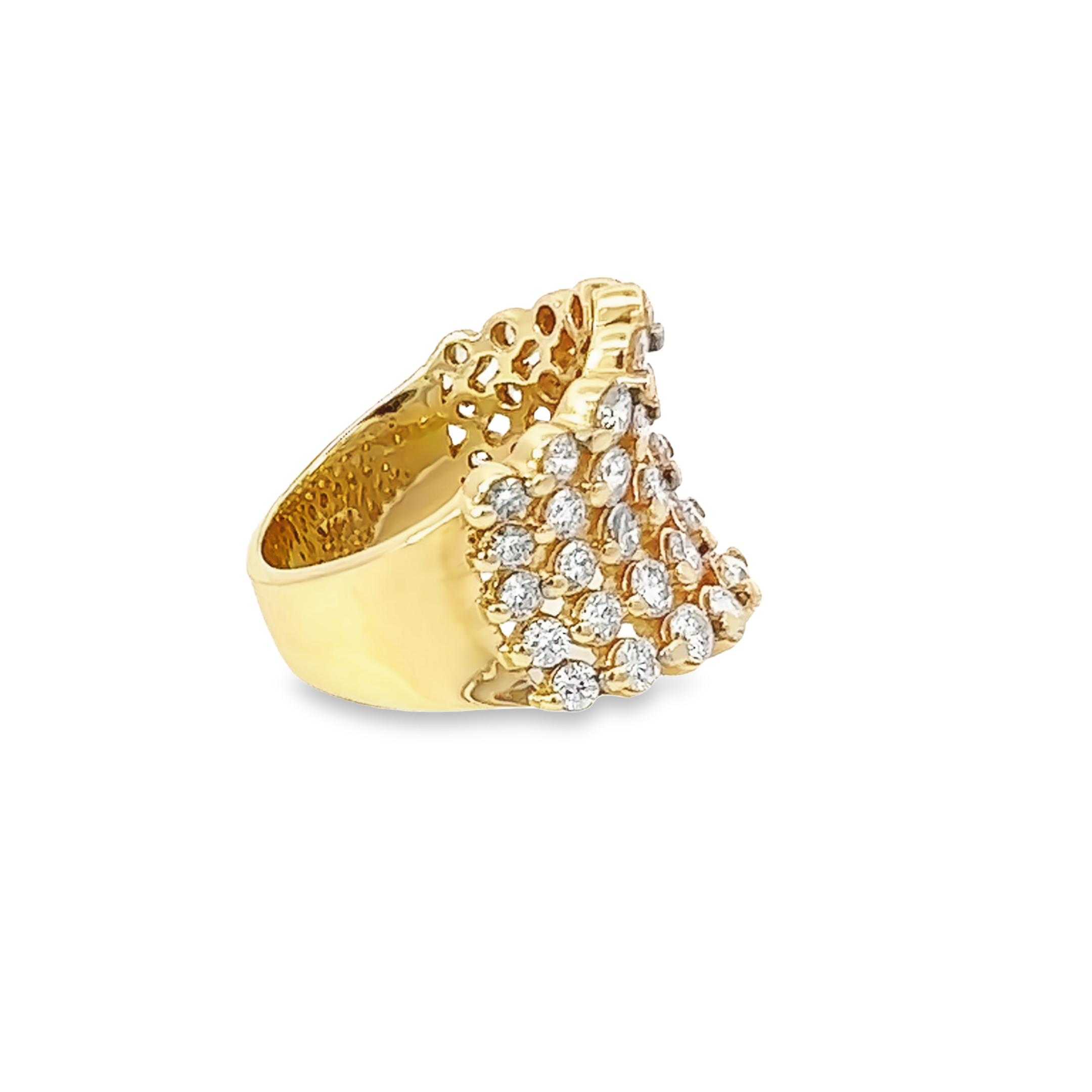 14K Yellow Gold Multi-Layer Round Diamond Wedding Band (5.49 ct)