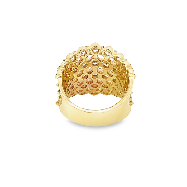 14K Yellow Gold Multi-Layer Round Diamond Wedding Band (5.49 ct)