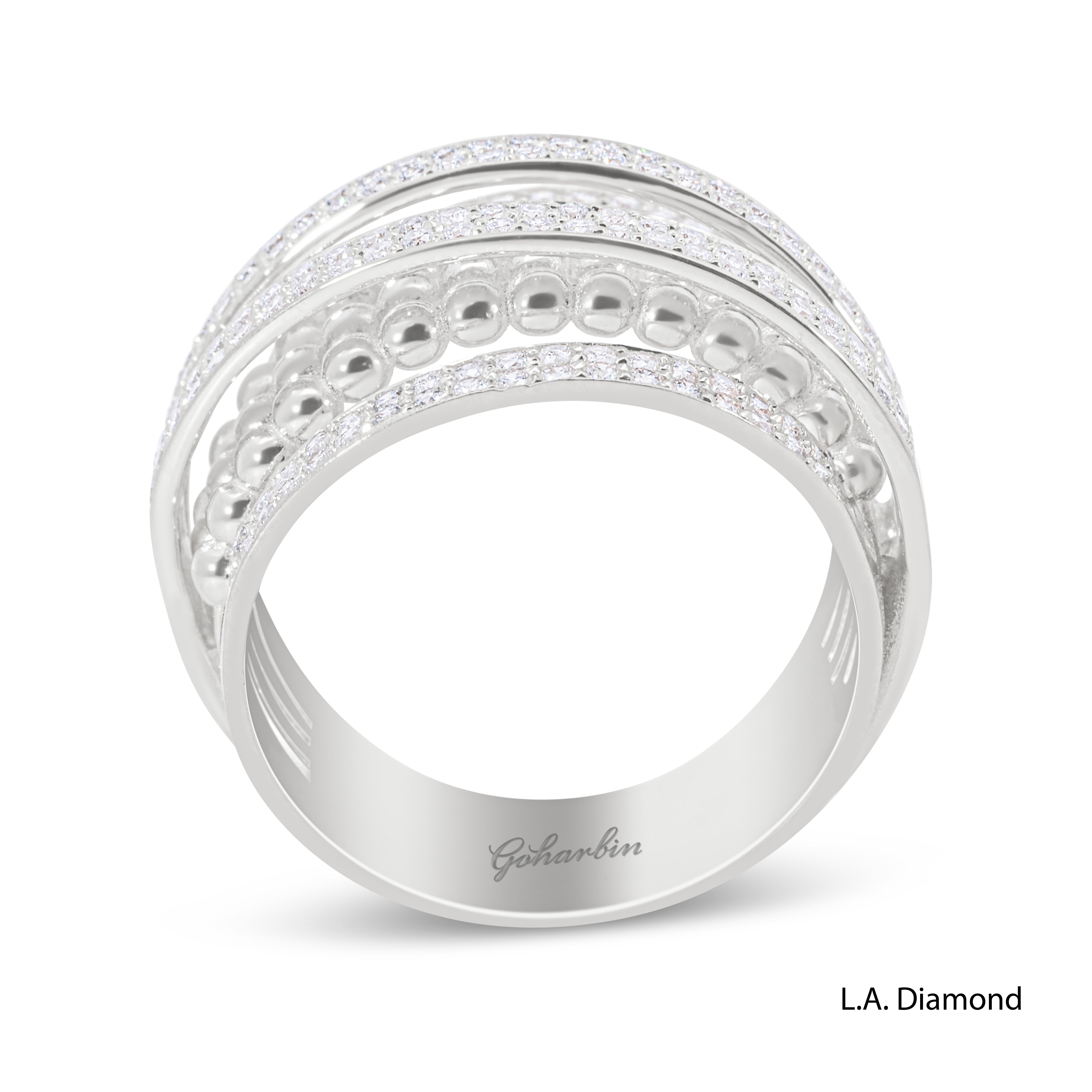 14K Yellow Gold Multi-Row Diamond Band (1.05 ct)