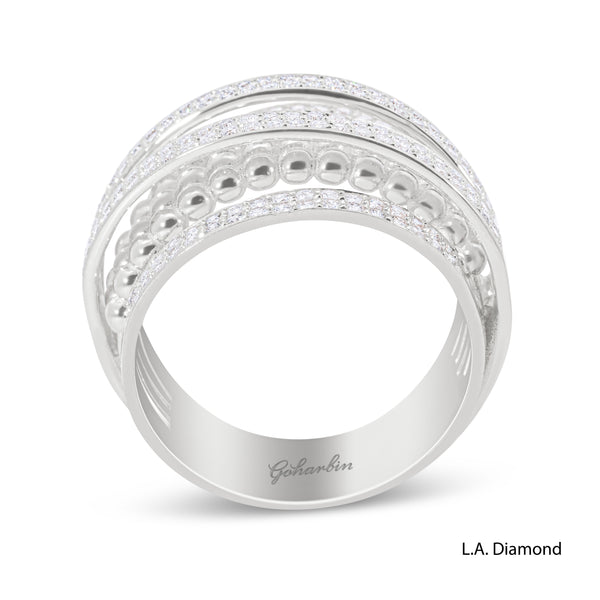 14K Yellow Gold Multi-Row Diamond Band (1.05 ct)