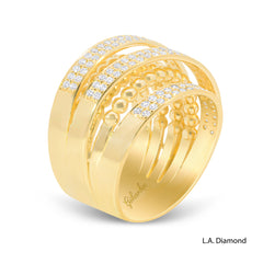 14K Yellow Gold Multi-Row Diamond Band (1.05 ct)