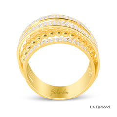 14K Yellow Gold Multi-Row Diamond Band (1.05 ct)