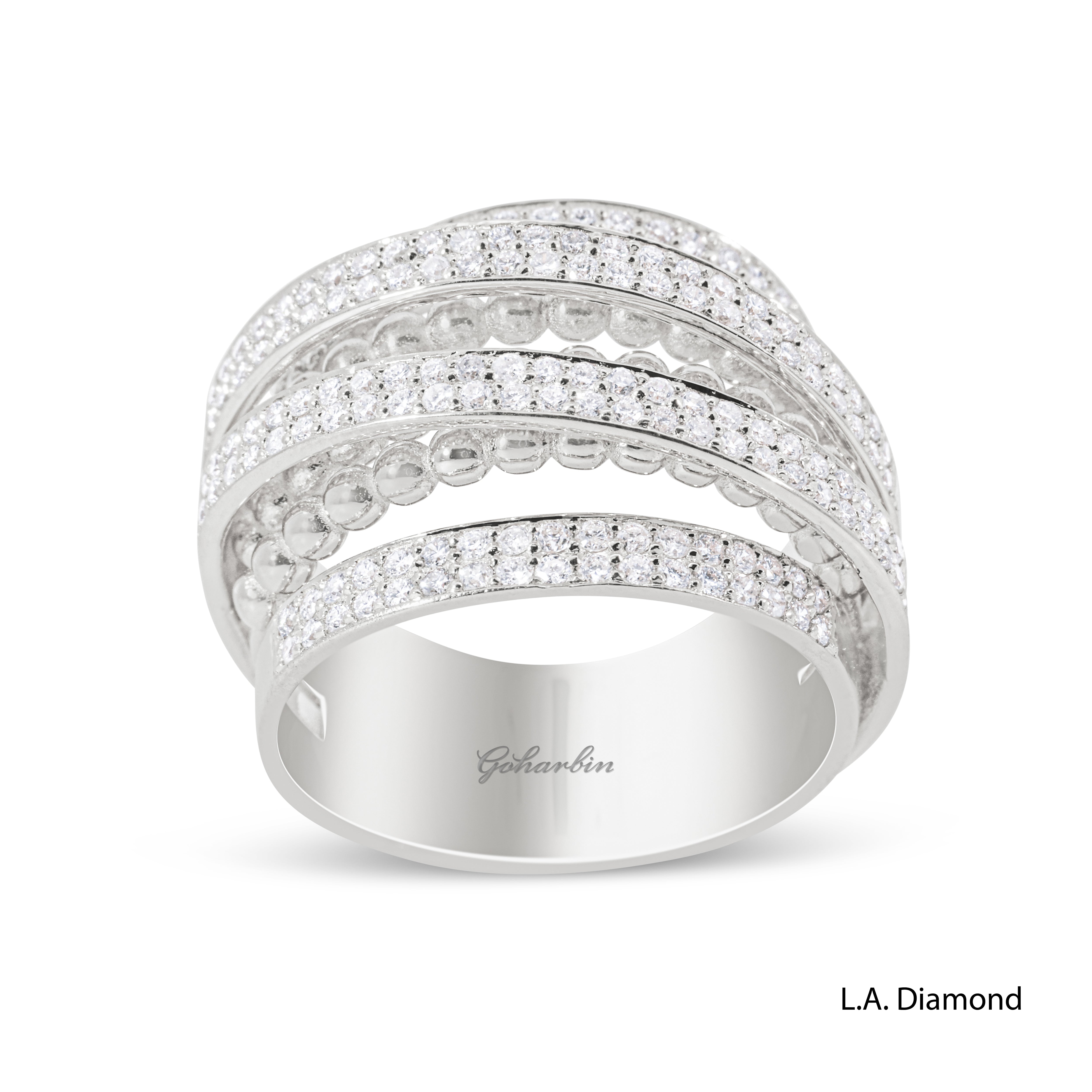 14K Yellow Gold Multi-Row Diamond Band (1.05 ct)