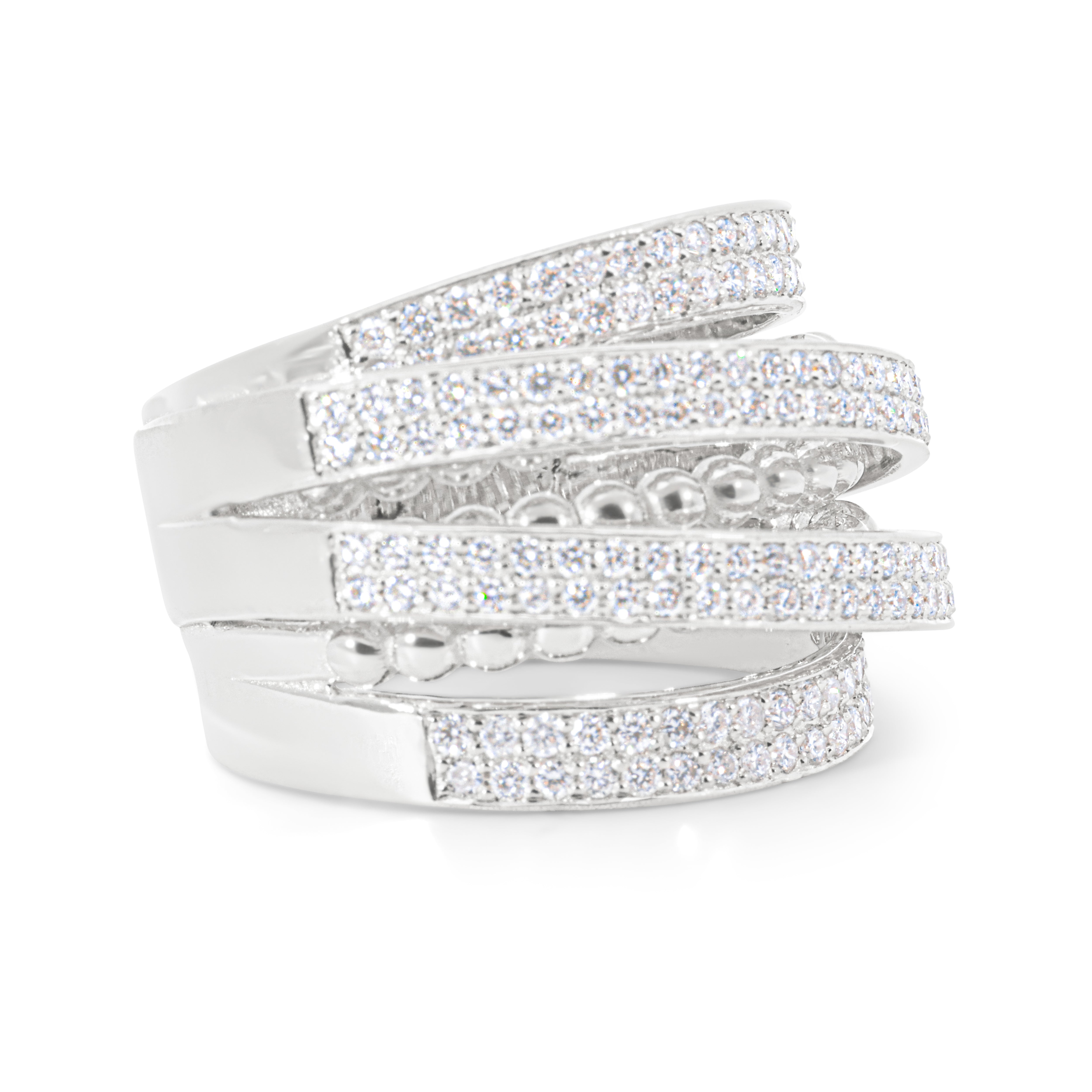 14K Yellow Gold Multi-Row Diamond Band (1.05 ct)