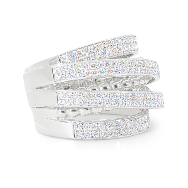 14K Yellow Gold Multi-Row Diamond Band (1.05 ct)