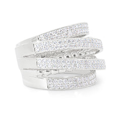14K Yellow Gold Multi-Row Diamond Band (1.05 ct)