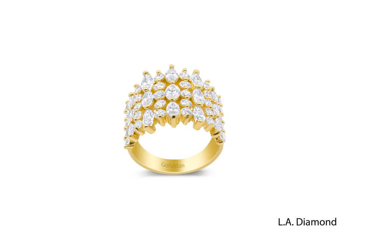 14K Yellow Gold Multi-Row Diamond Ring (1.82 ct T.W.)