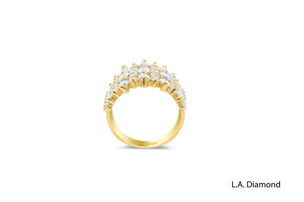 14K Yellow Gold Multi-Row Diamond Ring (1.82 ct T.W.)