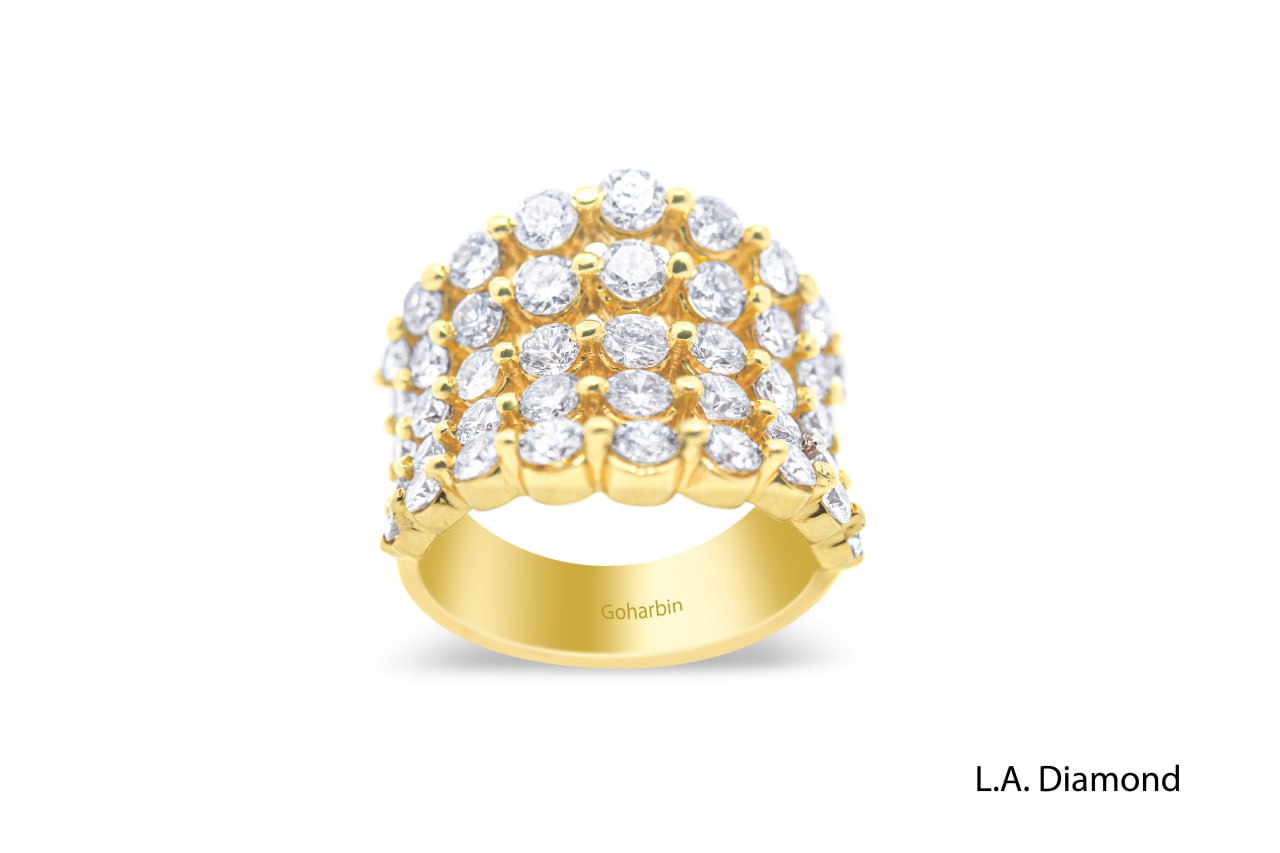 14K Yellow Gold Round Diamond Ring (4.10 ct)