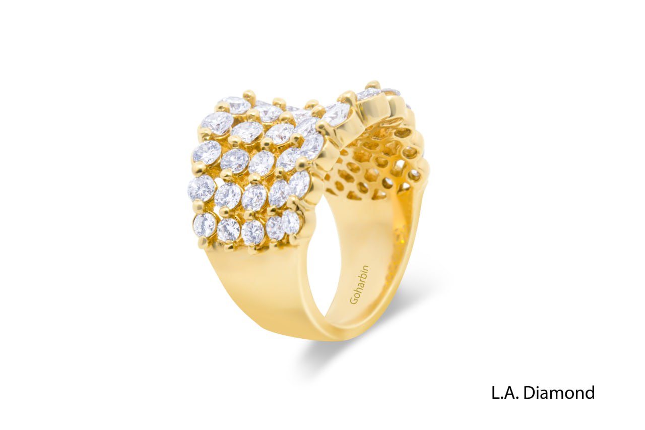 14K Yellow Gold Round Diamond Ring (4.10 ct)