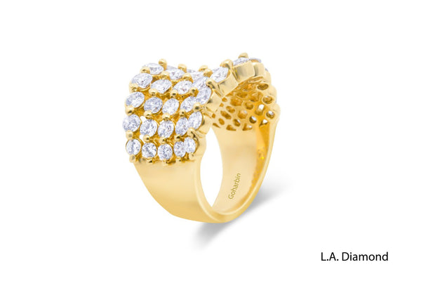 14K Yellow Gold Round Diamond Ring (4.10 ct)