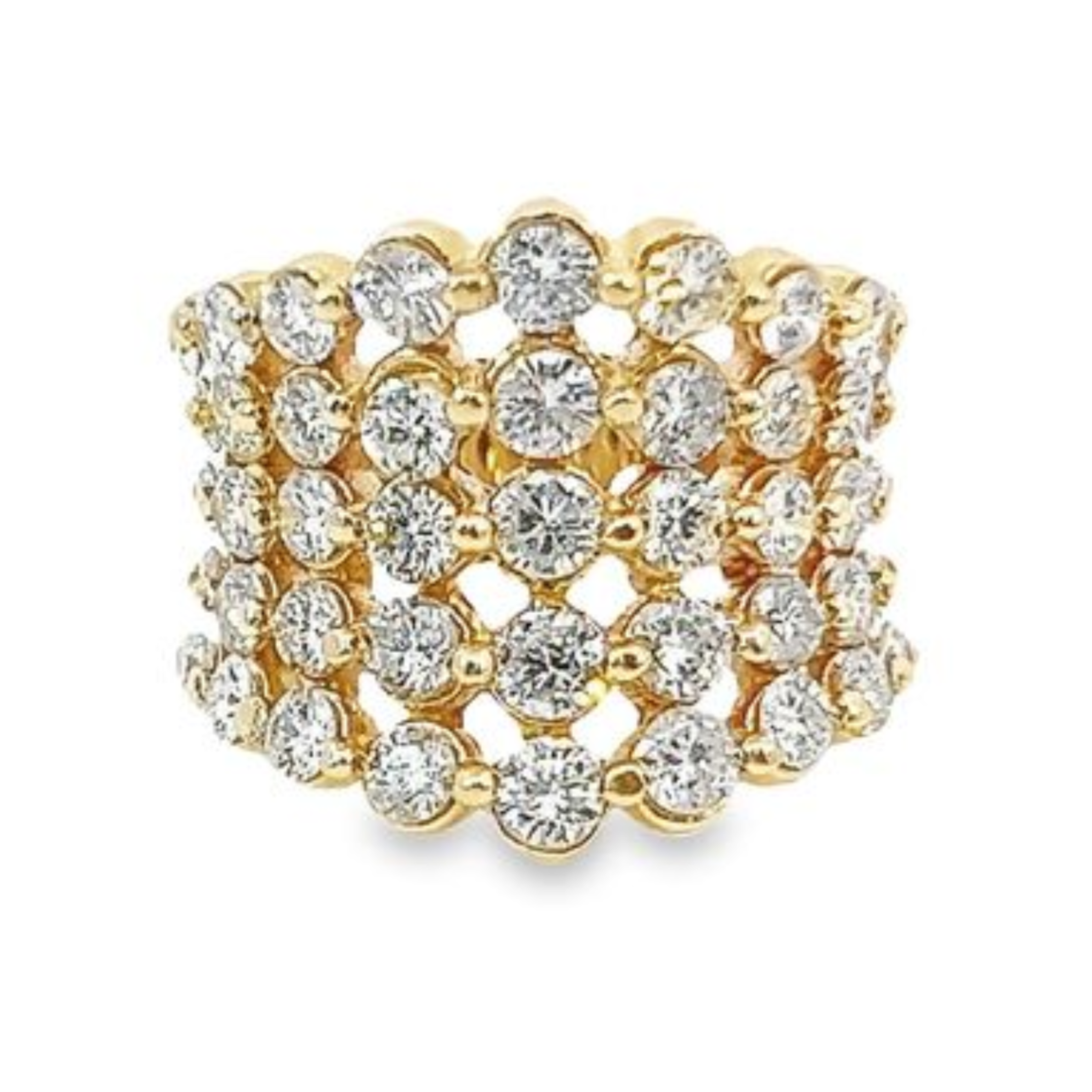 14K Yellow Gold Round Diamond Ring (4.10 ct)