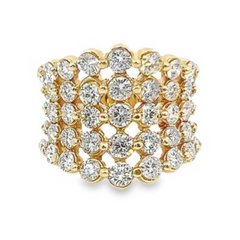 14K Yellow Gold Round Diamond Ring (4.10 ct)