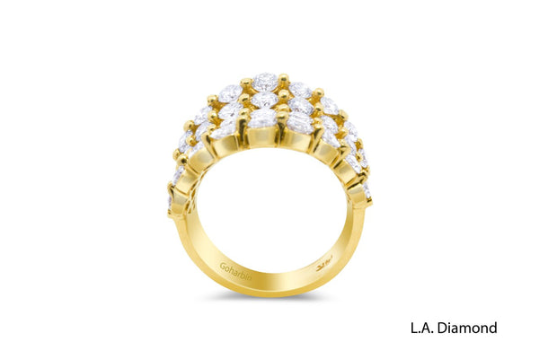 14K Yellow Gold Round Diamond Ring (4.10 ct)