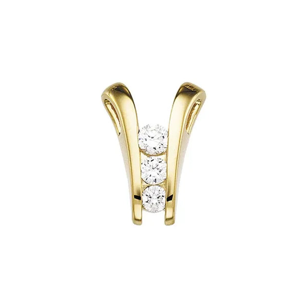 14K Yellow Gold V-Design Diamond Dainty Pendant (0.25 ctw)