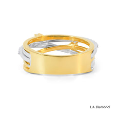 14K Yellow & White Gold Intertwining Diamond Pavé Ring (0.75 ct)