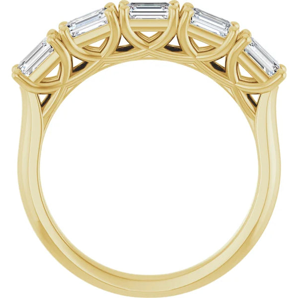Emerald-Cut Diamond Eternity Wedding Band in 14K Gold