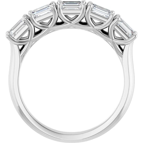 Emerald-Cut Diamond Eternity Wedding Band in 14K Gold