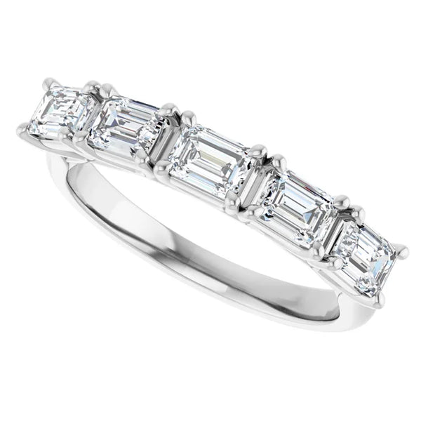 Emerald-Cut Diamond Eternity Wedding Band in 14K Gold