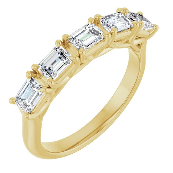 Emerald-Cut Diamond Eternity Wedding Band in 14K Gold