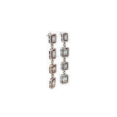 18k White Gold Diamond Drop Earrings