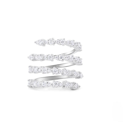 18K Gold Round Diamond Wrap Statement Ring (1.35 ct)