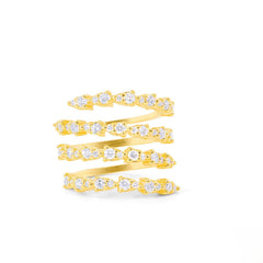 18K Gold Round Diamond Wrap Statement Ring (1.35 ct)