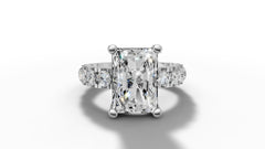 18K White Gold 8ct Emerald Cut Diamond Solitaire Eternity Ring