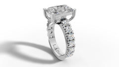 18K White Gold 8ct Emerald Cut Diamond Solitaire Eternity Ring