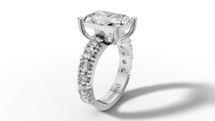 18K White Gold 8ct Emerald Cut Diamond Solitaire Eternity Ring