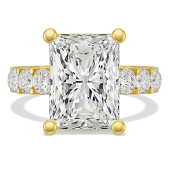 18K White Gold 8ct Emerald Cut Diamond Solitaire Eternity Ring