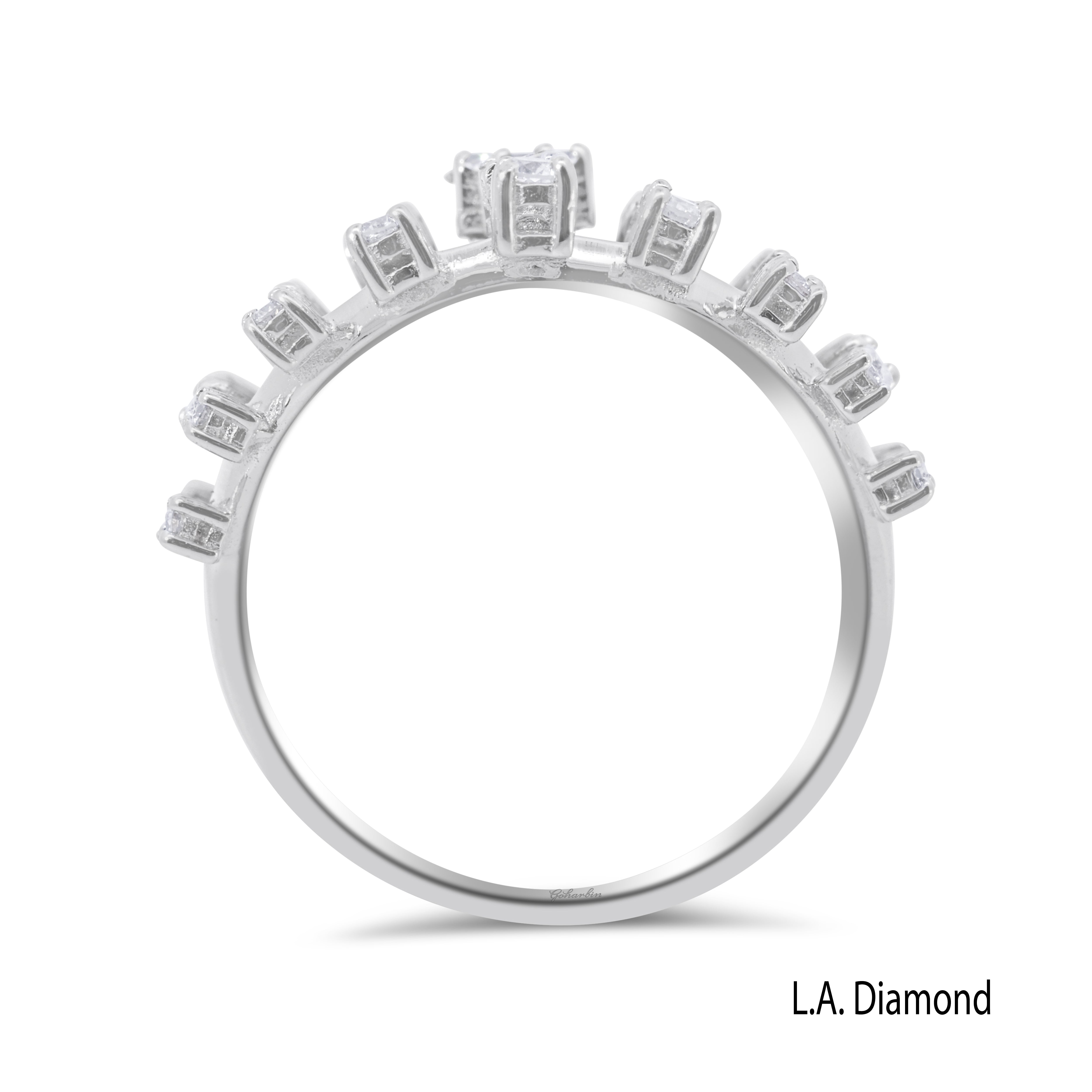 18K White Gold Baguette & Round Diamond Cluster Ring (2 ct)