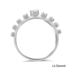 18K White Gold Baguette & Round Diamond Cluster Ring (2 ct)