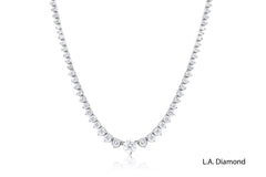 18K White Gold Brilliant Diamond Tennis Necklace (22.46 ctw)