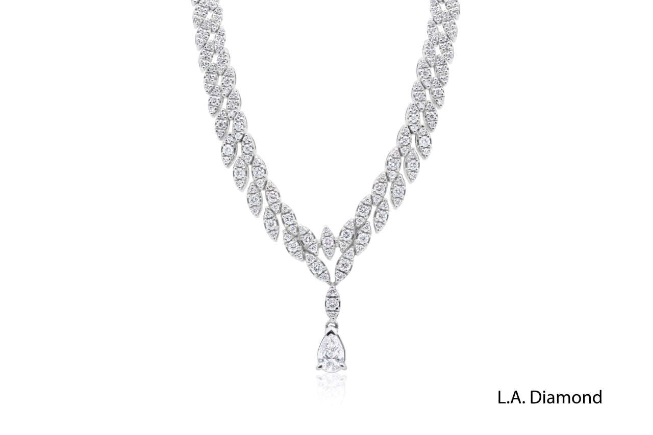 18K White Gold Diamond Necklace – Timeless Luxury & Brilliance (10.65 ctw)