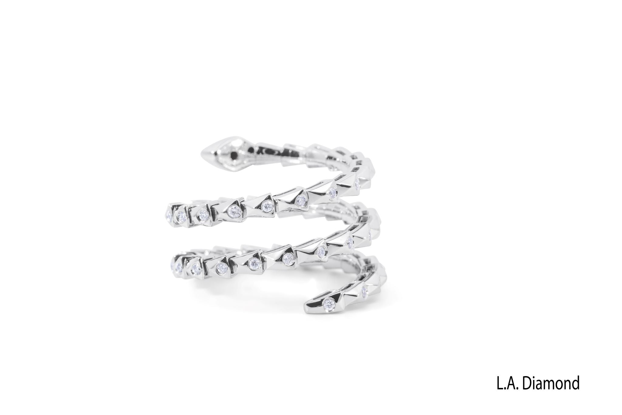 18K White Gold Diamond Snake Ring (0.50 ctw)