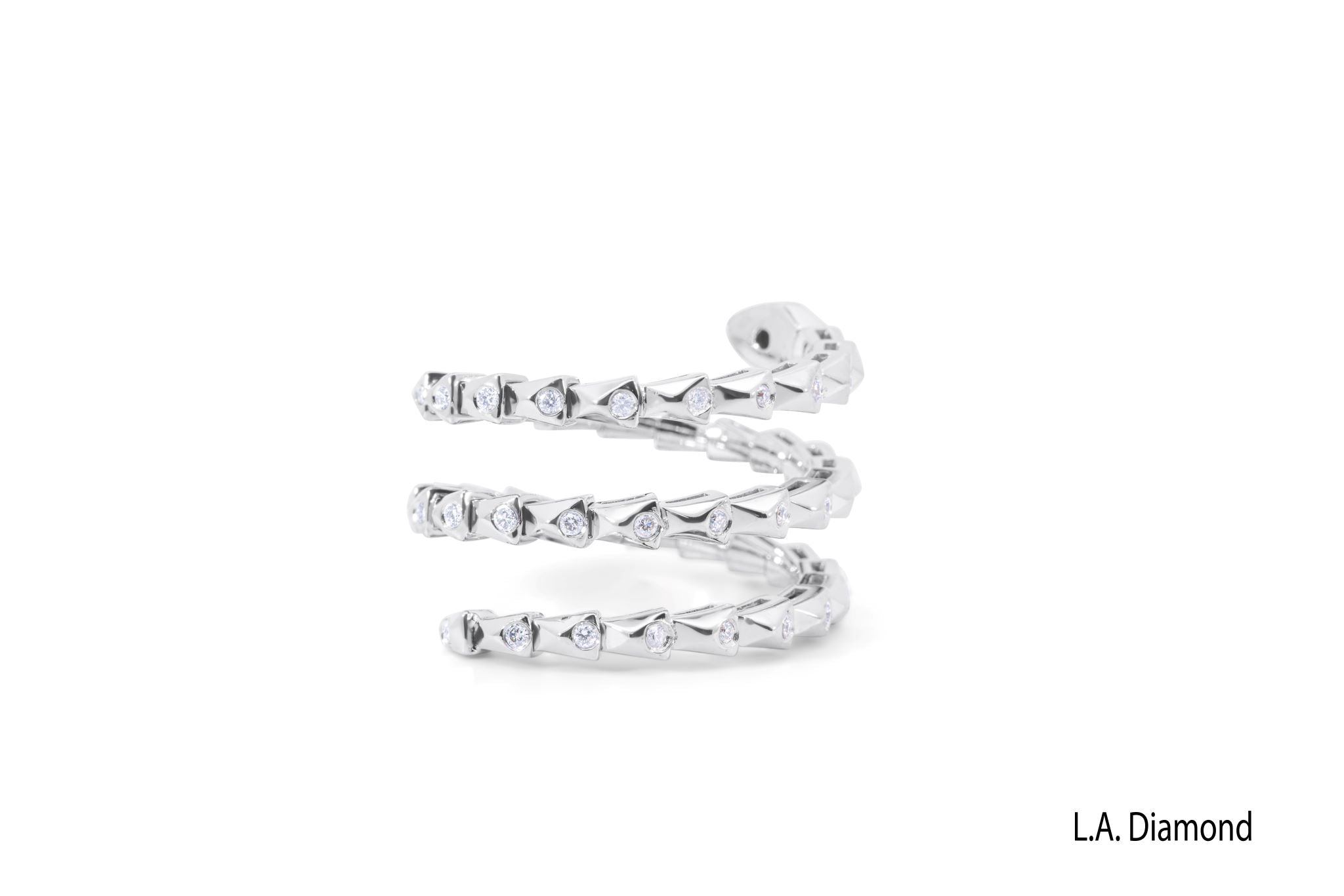 18K White Gold Diamond Snake Ring (0.50 ctw)