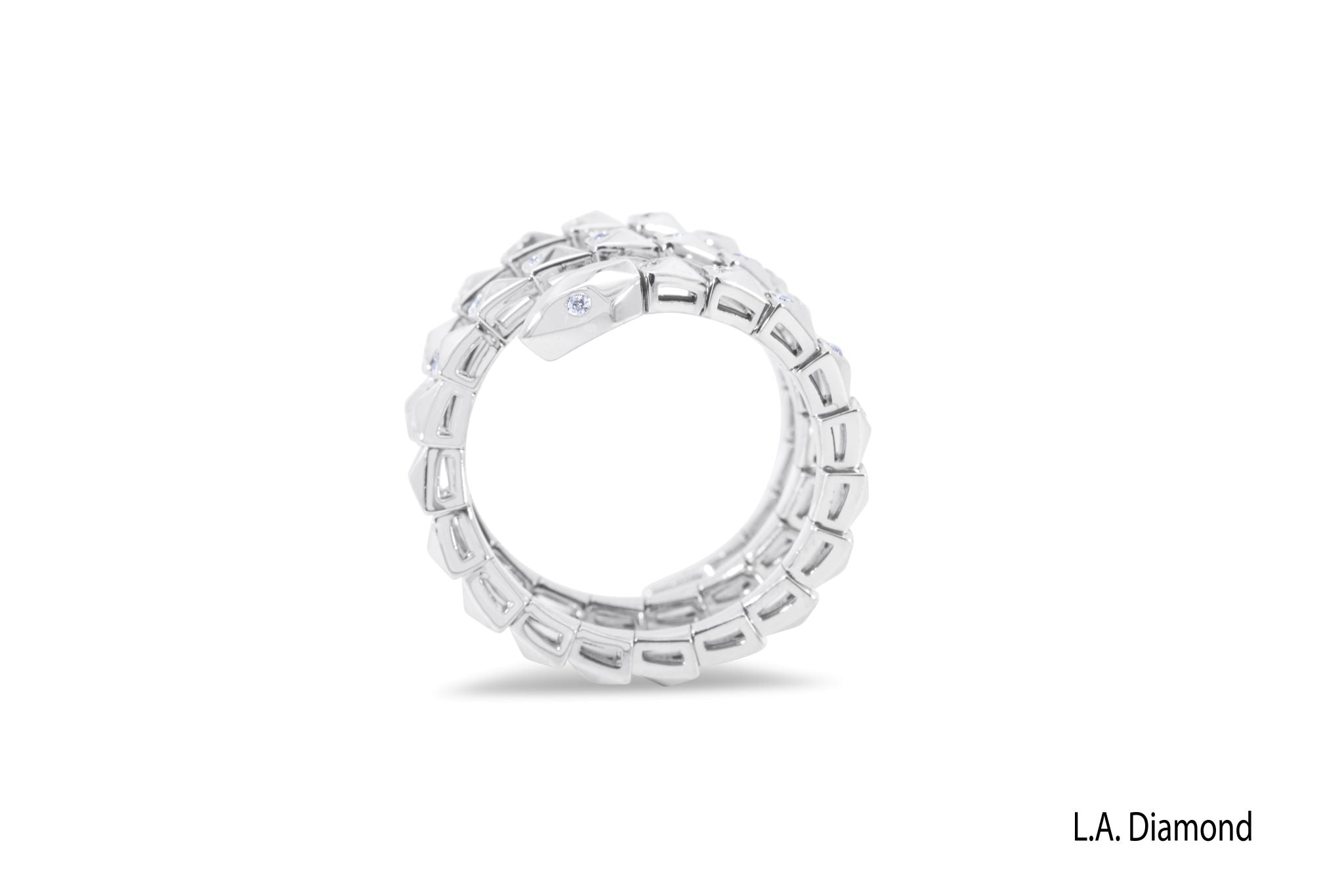 18K White Gold Diamond Snake Ring (0.50 ctw)