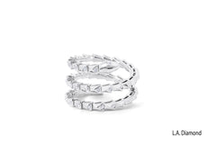 18K White Gold Diamond Snake Ring (0.50 ctw)