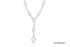18K White Gold Diamond Y-Style Necklace