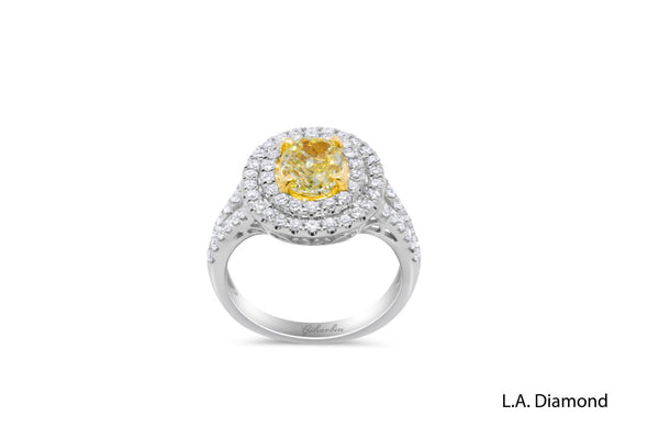 18K White Gold Diamond and Oval Cut Citrine Engagement Ring – 1.05ct