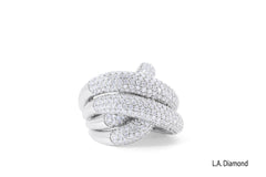18K White Gold Double Infinity Loop Diamond Statement Ring (4.25 ct)