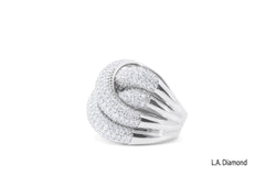 18K White Gold Double Infinity Loop Diamond Statement Ring (4.25 ct)